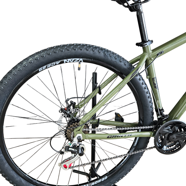 bicicleta aro 29 grinth aluminio shimano aster bike shop verde militar f